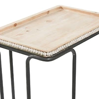 26" Beaded Edge Iron Accent Table