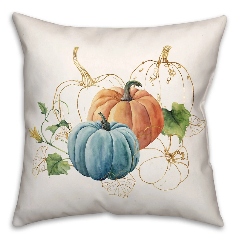Blue & Orange Pumpkin Pillow
