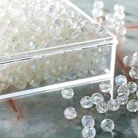 Clear Aurora Borealis Faceted Acrylic Round Craft Beads by Bead Landing™, 8mm