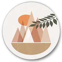 Designart - Abstract Sun and Moon In Mountains II