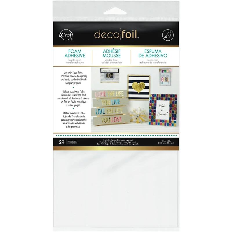 Deco Foil White Foam Adhesive Sheets, 6" x 12"