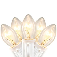 25 Count Clear C7 Christmas Lights  24ft White Wire