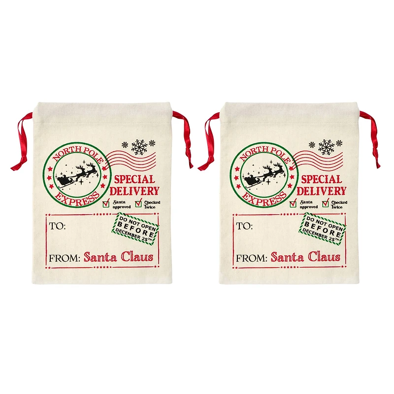 Small Do Not Open Santa Sacks, 2ct. by Celebrate It™