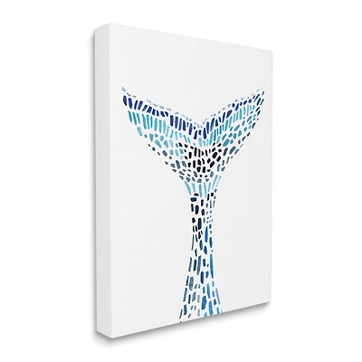 Stupell Industries Abstract Nautical Fin Blue Geometric Block Pattern Wall Art