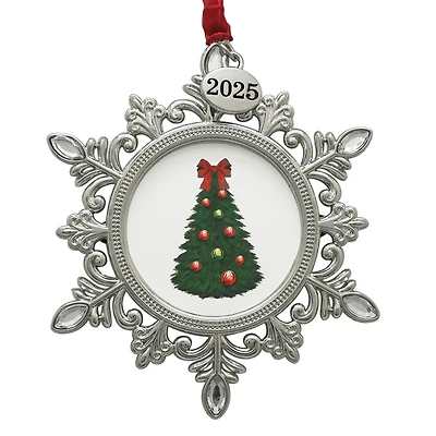 2" x 2" Silver Jeweled Snowflake Metal Ornament Frame by Studio Décor®