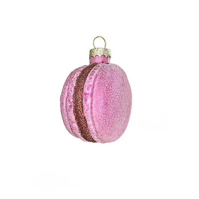 Wizardi 11.81" Christmas Village Pink Macaron Glass Ornament