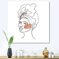 Designart - One Line Portrait of African American Woman III