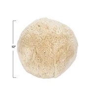 Hello Honey® 12" Cream Soft Sheepskin Orb Pillow
