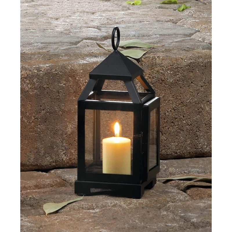 8.75" Black Mini Contemporary Lantern
