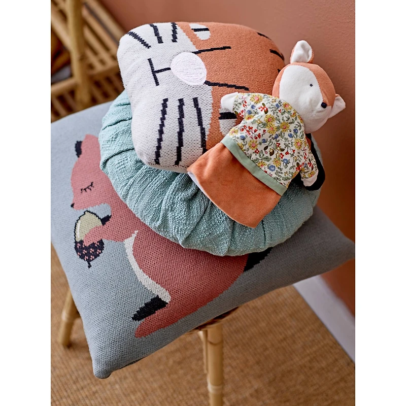 Hello Honey® 12.5" Wood Stool with Rattan Legs