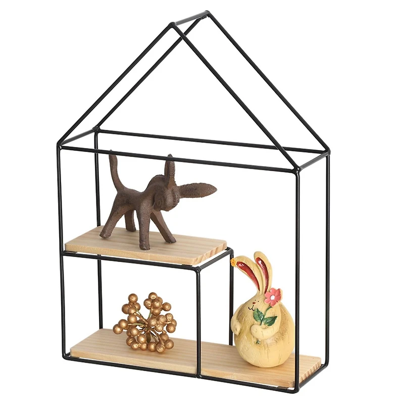 NEX™ Black 2-Tier Metal Wall Mounted Floating Shelf