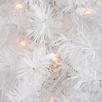 18" Pre-Lit Medium Snow White Artificial Christmas Tree, Clear Lights