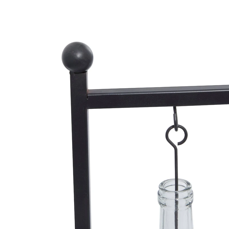 36" Black Iron Farmhouse Candle Holder Lantern