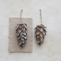 Hello Honey® 7.75" Natural Birch Bark Pinecone Ornament