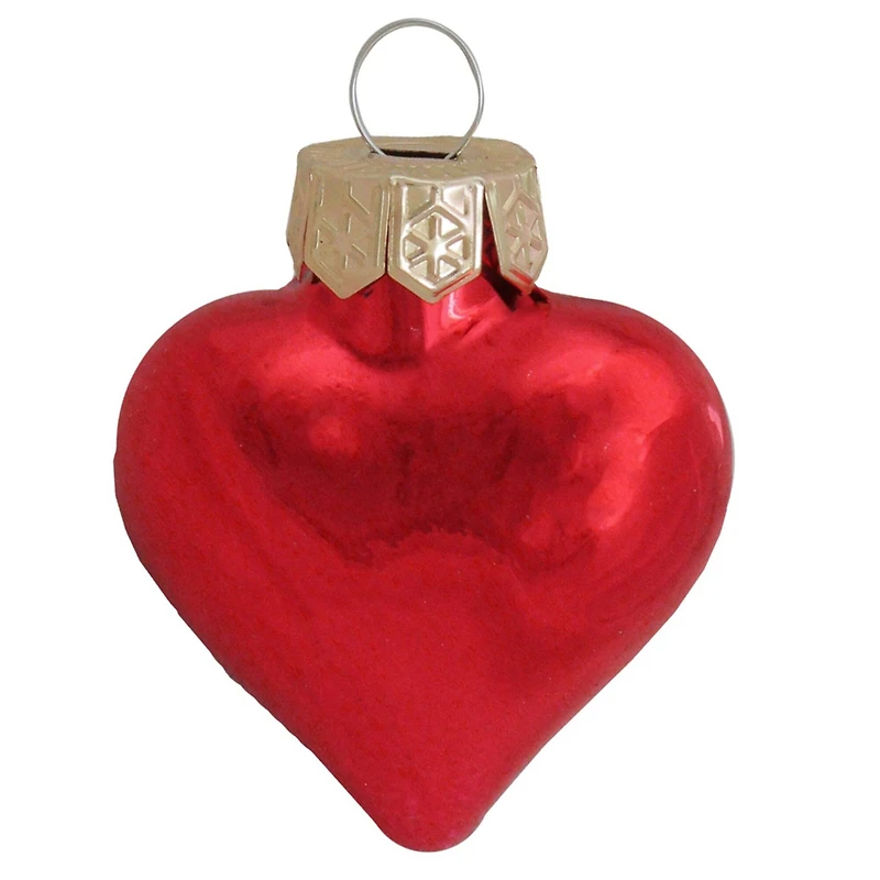 Whitehurst 56ct. 2" Shiny Glass Heart Ornaments