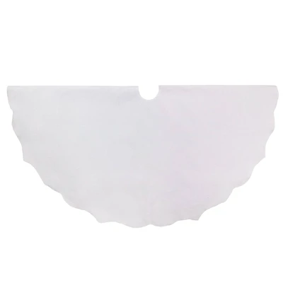 48" Winter White Scalloped Edge Tree Skirt