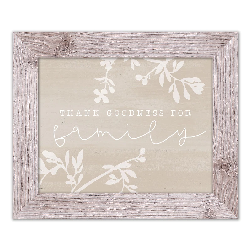 Thank Goodness for Family 11" x 14" Western White Framed Print