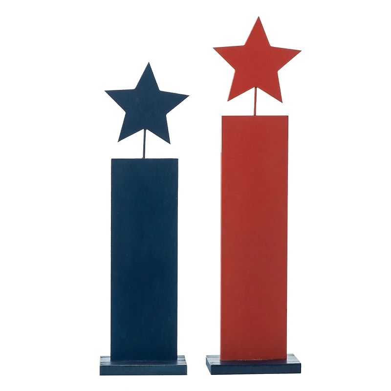 Glitzhome® Americana Firecracker Table Sign Set