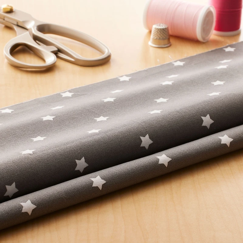 Gray Printed Fabric by Loops & Threads®