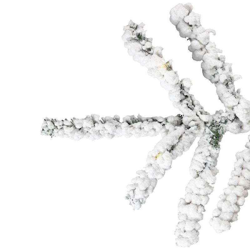 7.5ft. Pre-Lit Medium IPT Artificial Flocked Garden Christmas Tree, Warm White LED Lights