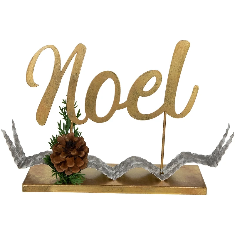 11" Pine & Pinecone NOEL Tabletop Christmas Décor