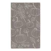 Count Your Blessings Gray Pumpkin Tea Towel Set