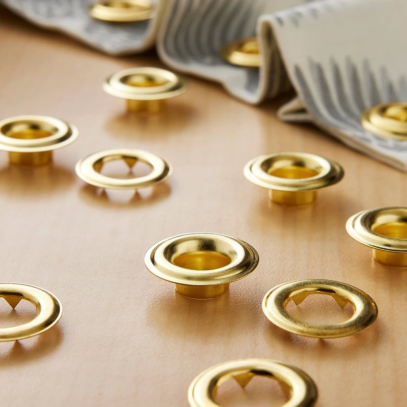 12 Packs: 8 ct. (96 total) 7/16" Gold Eyelets by Loops & Threads™