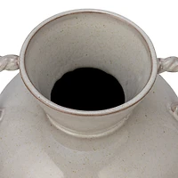 Hello Honey® 9.25" Cream Reactive Glaze Stoneware Vase with Twisted Handle