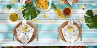 DII® Beach House Stripe Print Outdoor Tablecloth With Zipper 60 Round