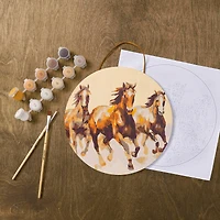 Horses Paint-by-Number Plywood Surface Kit by Artist's Loft®