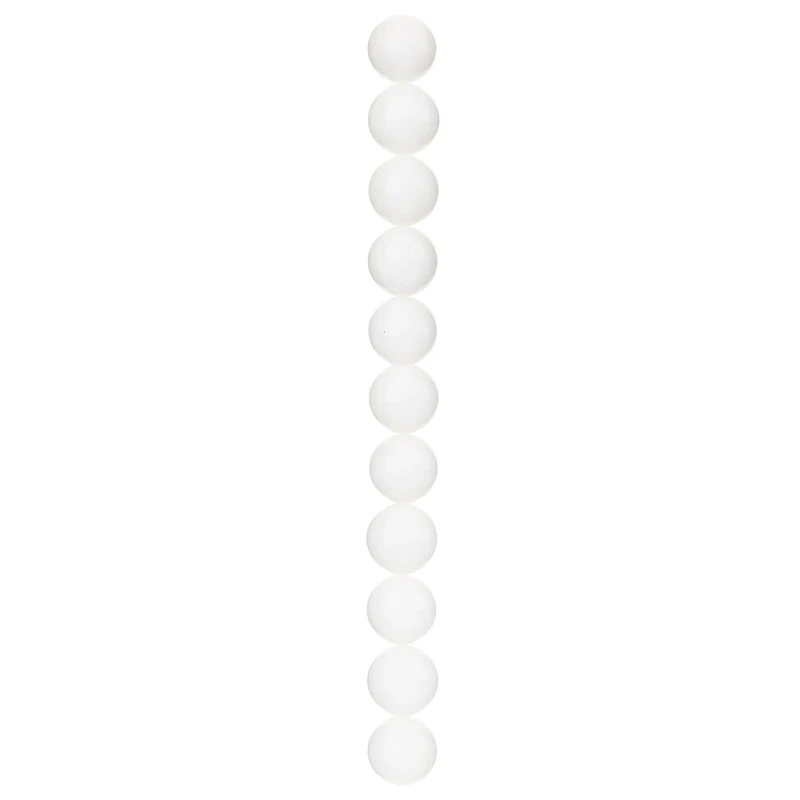 12 Pack: White Stone Round Beads, 12mm by Bead Landing™