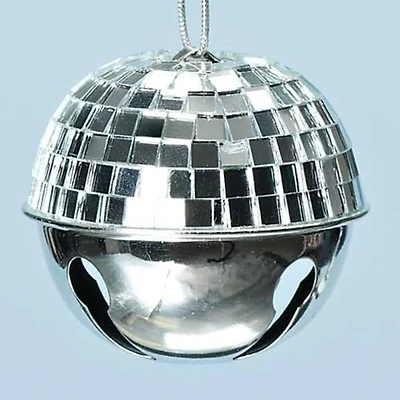 Silver Ice Disco Ball Jingle Bell Metal Ball Ornament