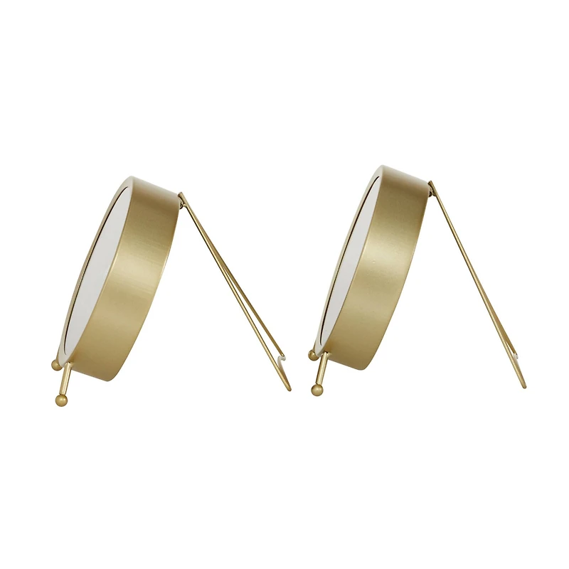 7" Gold Metal Modern Clock Set