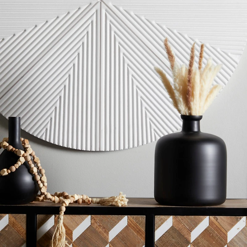 The Novogratz Black Glass Vase 10" x 10" x 12"