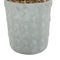 38" Green Faux Foliage Agave Artificial Plant With Gray Ceramic Pot