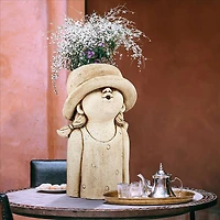 Design Toscano 15.5" Kissy Face Hat Girl Sculptural Planter
