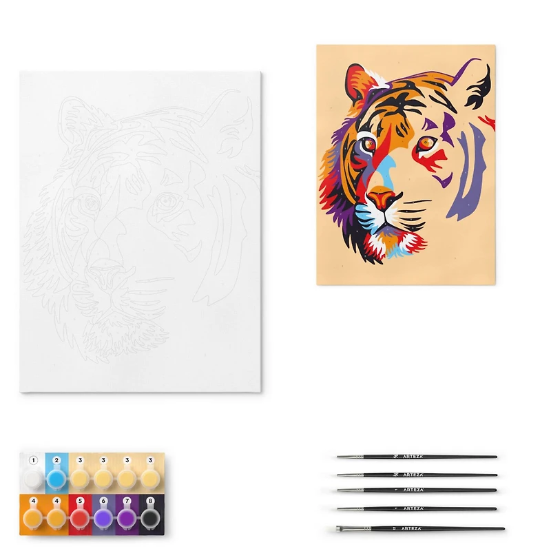 Arteza® Tiger Paint by Numbers Kit