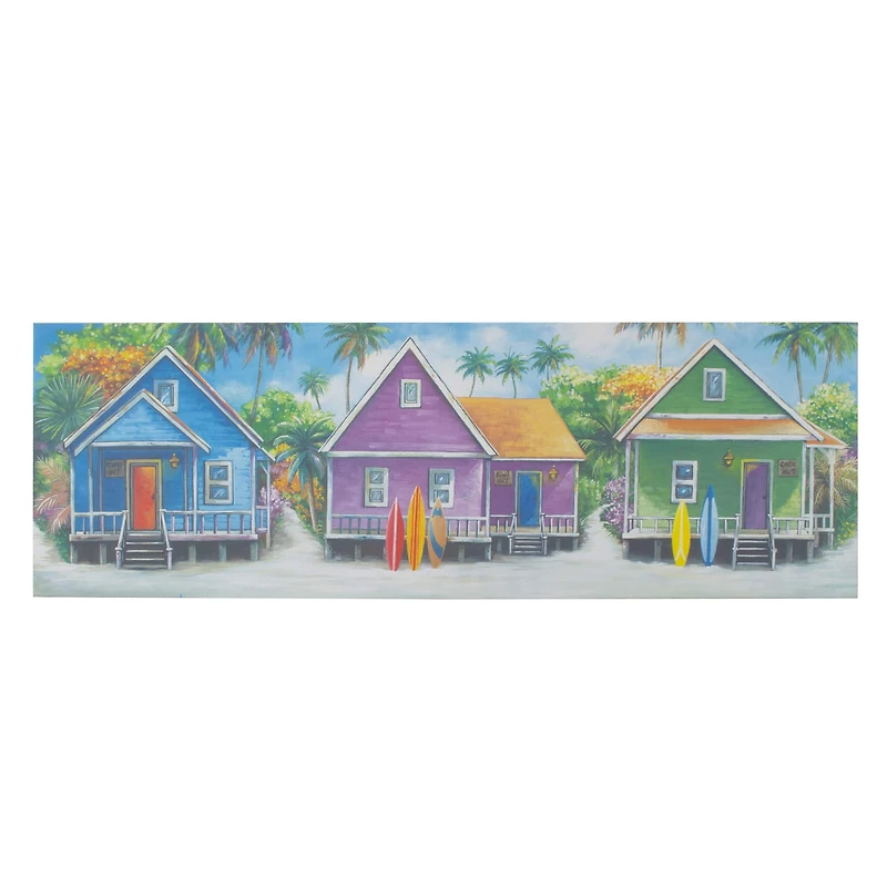 Coastal Cabins Crop Outdoor Canvas Art Print - 16"x48"