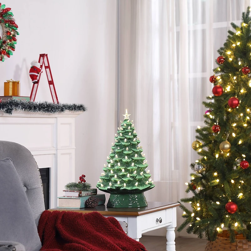 Mr. Christmas 18" Green Nostalgic Ceramic Tree with White Lights