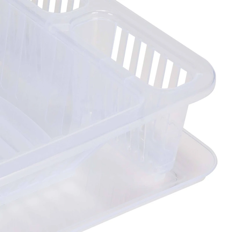 Kitchen Details Large Clear Dish Rack with Tray