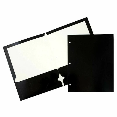 JAM Paper 9.5" x 11.5" Glossy 3-Hole Punch Folders