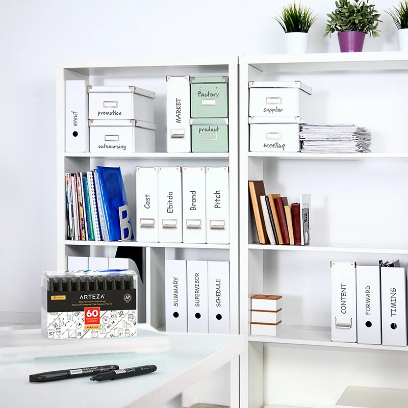 Arteza® Black Fine Tip Permanent Marker Set