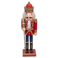 14" Wooden Nutcracker King with Scepter