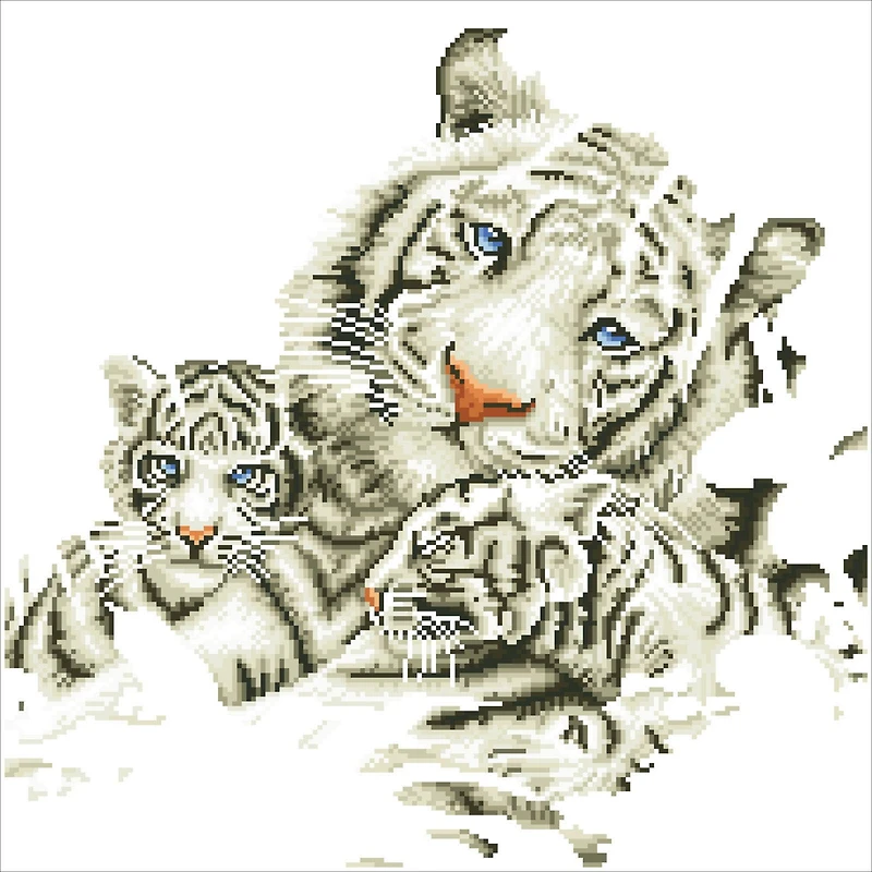 Diamond Dotz® White Tiger & Cubs Diamond Painting Kit