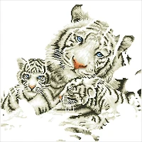 Diamond Dotz® White Tiger & Cubs Diamond Painting Kit