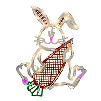 17" White LED Lighted Easter Bunny Rabbit Spring Window Silhouette
