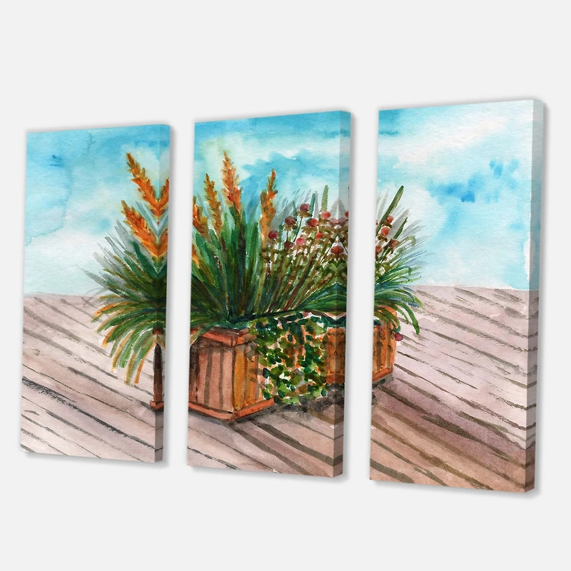 Designart - Yellow Spikelets of Houseplant With Green Stems