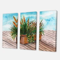 Designart - Yellow Spikelets of Houseplant With Green Stems