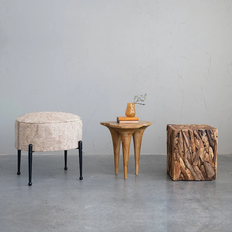 Hello Honey® 18" Natural Organically Shaped Teakwood Side Table