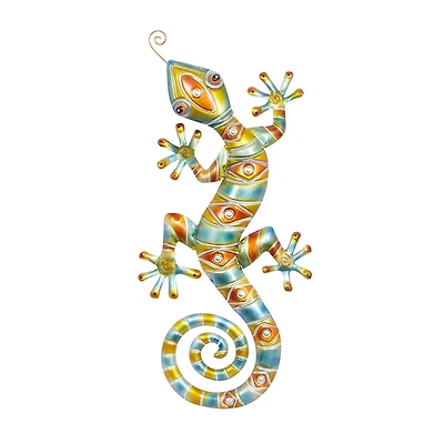 Multicolored Metal Lizard Wall Decoration